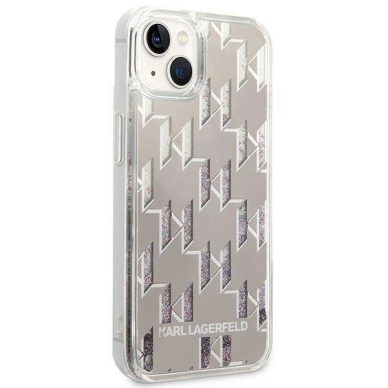 Originalus dėklas Karl Lagerfeld KLHCP14MLMNMS iPhone 14 Plus 6.7 hardcase silver / silver Liquid Glitter Monogram 3