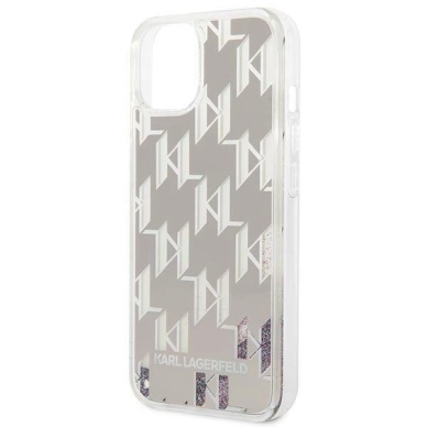 Originalus dėklas Karl Lagerfeld KLHCP14MLMNMS iPhone 14 Plus 6.7 hardcase silver / silver Liquid Glitter Monogram 5