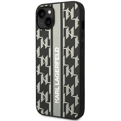 Originalus dėklas Karl Lagerfeld KLHCP14MPGKLSKG iPhone 14 Plus 6.7 hardcase pilkos spalvos / pilkos spalvos Monogram Stripe 1