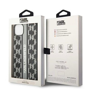 Originalus dėklas Karl Lagerfeld KLHCP14MPGKLSKG iPhone 14 Plus 6.7 hardcase pilkos spalvos / pilkos spalvos Monogram Stripe 7