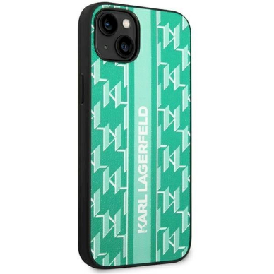 Originalus dėklas Karl Lagerfeld KLHCP14MPGKLSKN iPhone 14 Plus 6.7 hardcase žalias / žalias Monogram Stripe 3