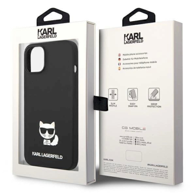 Originalus dėklas Karl Lagerfeld KLHCP14MSLCTBK iPhone 14 Plus 6.7 hardcase Juodas Silicone Choupette Body 7