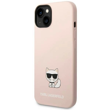 Originalus dėklas Karl Lagerfeld KLHCP14MSLCTPI iPhone 14 Plus 6.7 hardcase light rožinis / light rožinis Silicone Choupette Body 1