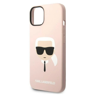 Originalus dėklas Karl Lagerfeld KLHCP14MSLKHLP iPhone 14 Plus 6.7 "hardcase rožinis / rožinis Silicone Karl's Head 5