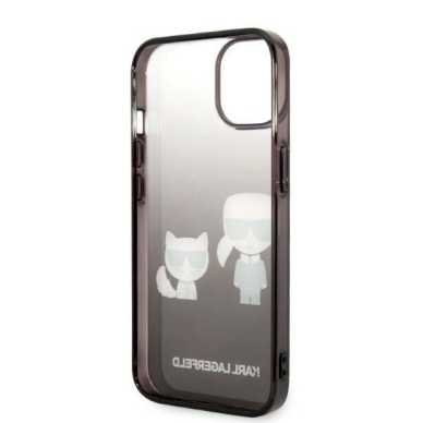 Originalus dėklas Karl Lagerfeld KLHCP14MTGKCK iPhone 14 Plus 6,7 hardcase Juodas Gradient Ikonik Karl &amp  Choupette 6