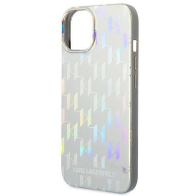 Originalus dėklas Karl Lagerfeld KLHCP14SLGMMSV3 iPhone 14 6.1 hardcase Sidabrinis Monogram Iridescent 5