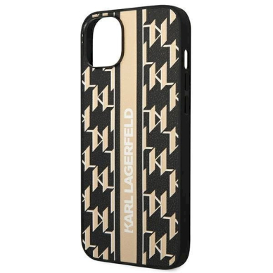 Originalus dėklas Karl Lagerfeld KLHCP14SPGKLSKW iPhone 14 6.1 hardcase Rudas / Rudas Monogram Stripe 5