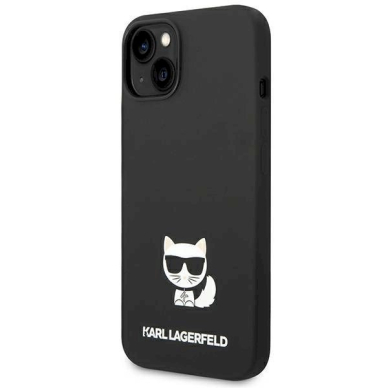 Originalus dėklas Karl Lagerfeld KLHCP14SSLCTBK iPhone 14 6.1 hardcase Juodas Silicone Choupette Body 1