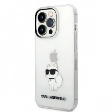 Originalus dėklas Karl Lagerfeld KLHCP14XHNCHTCT iPhone 14 Pro Max 6.7  Permatomas hardcase Ikonik Choupette 1