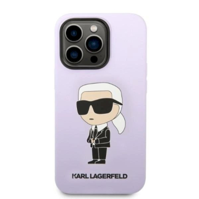 Originalus dėklas Karl Lagerfeld KLHCP14XSNIKBCU iPhone 14 Pro Max 6.7  hardcase Violetinis Silicone Ikonik 2