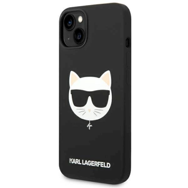 Originalus dėklas Karl Lagerfeld KLHMP14MSLCHBK iPhone 14 Plus 6.7 hardcase Juodas Silicone Choupette Head Magsafe 1