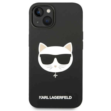 Originalus dėklas Karl Lagerfeld KLHMP14MSLCHBK iPhone 14 Plus 6.7 hardcase Juodas Silicone Choupette Head Magsafe 2