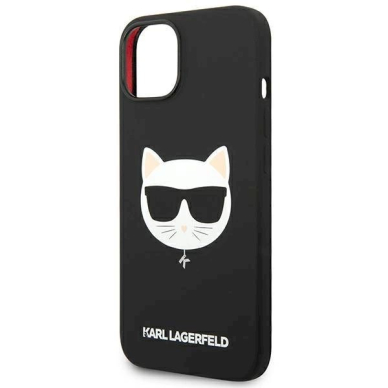 Originalus dėklas Karl Lagerfeld KLHMP14MSLCHBK iPhone 14 Plus 6.7 hardcase Juodas Silicone Choupette Head Magsafe 5