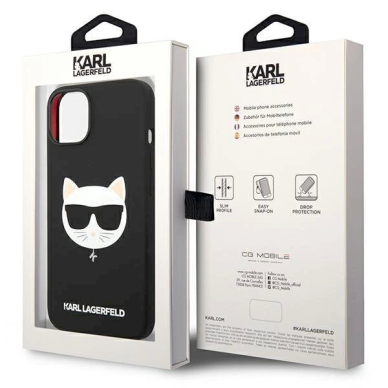 Originalus dėklas Karl Lagerfeld KLHMP14MSLCHBK iPhone 14 Plus 6.7 hardcase Juodas Silicone Choupette Head Magsafe 7