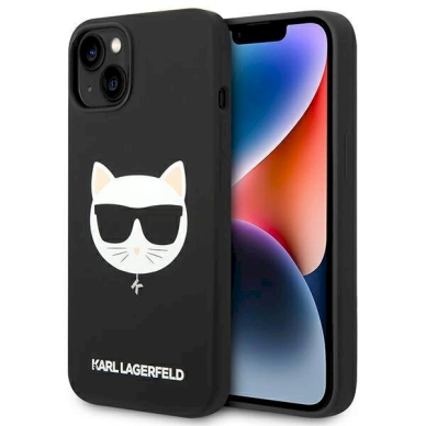 Originalus dėklas Karl Lagerfeld KLHMP14MSLCHBK iPhone 14 Plus 6.7 hardcase Juodas Silicone Choupette Head Magsafe