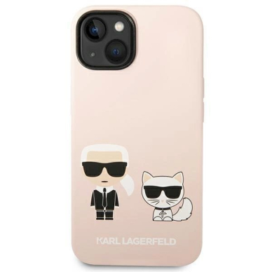 Originalus dėklas Karl Lagerfeld KLHMP14MSSKCI iPhone 14 Plus 6.7 hardcase light rožinis / light rožinis Silicone Karl &amp  Choupette Magsafe 2