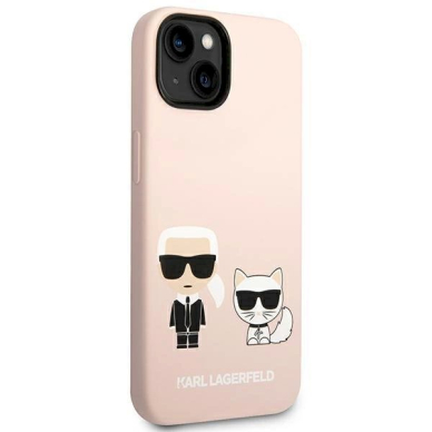 Originalus dėklas Karl Lagerfeld KLHMP14MSSKCI iPhone 14 Plus 6.7 hardcase light rožinis / light rožinis Silicone Karl &amp  Choupette Magsafe 3