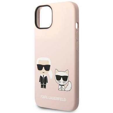 Originalus dėklas Karl Lagerfeld KLHMP14MSSKCI iPhone 14 Plus 6.7 hardcase light rožinis / light rožinis Silicone Karl &amp  Choupette Magsafe 5