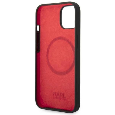 Originalus dėklas Karl Lagerfeld KLHMP14SSLMP1K iPhone 14 6,1" hardcase  Juodas Silicone Plaque Magsafe 6