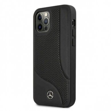 Originalus dėklas Mercedes MEHCP12LCDOBK iPhone 12 Pro Max 6,7"  Juodas hardcase Leather Perforated Area 1