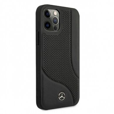 Originalus dėklas Mercedes MEHCP12LCDOBK iPhone 12 Pro Max 6,7"  Juodas hardcase Leather Perforated Area 3