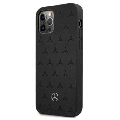 Originalus dėklas Mercedes MEHCP12LPSQBK iPhone 12 Pro Max 6,7"  Juodas hardcase Leather Stars Pattern 1