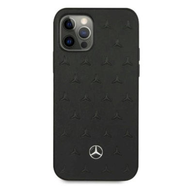 Originalus dėklas Mercedes MEHCP12LPSQBK iPhone 12 Pro Max 6,7"  Juodas hardcase Leather Stars Pattern 2