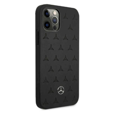 Originalus dėklas Mercedes MEHCP12LPSQBK iPhone 12 Pro Max 6,7"  Juodas hardcase Leather Stars Pattern 3