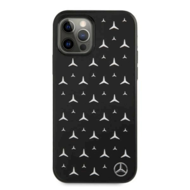 Originalus dėklas Mercedes MEHCP12MESPBK iPhone 12/12 Pro 6,1"  Juodas hardcase Silver Stars Pattern 2