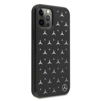 Originalus dėklas Mercedes MEHCP12MESPBK iPhone 12/12 Pro 6,1"  Juodas hardcase Silver Stars Pattern 3