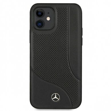 Originalus dėklas Mercedes MEHCP12SCDOBK iPhone 12 mini 5,4"  Juodas hardcase Leather Perforated Area 2