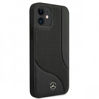 Originalus dėklas Mercedes MEHCP12SCDOBK iPhone 12 mini 5,4"  Juodas hardcase Leather Perforated Area 3