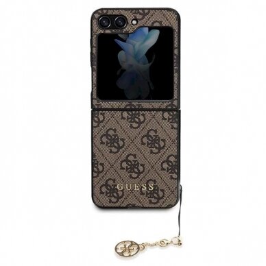 Originalus Guess dėklas 4G Charms Collection case for Samsung Galaxy Z Flip 5 - Rudas