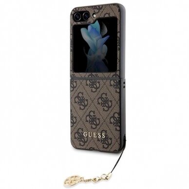 Originalus Guess dėklas 4G Charms Collection case for Samsung Galaxy Z Flip 5 - Rudas 4