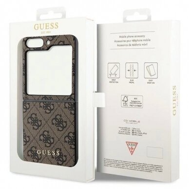 Originalus Guess dėklas 4G Charms Collection case for Samsung Galaxy Z Flip 5 - Rudas 6