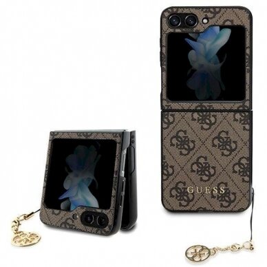 Originalus Guess dėklas 4G Charms Collection case for Samsung Galaxy Z Flip 5 - Rudas 7