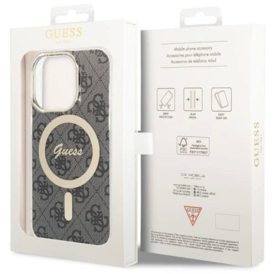 Originalus Guess dėklas 4G MagSafe case for iPhone 14 Pro - Juodas 6