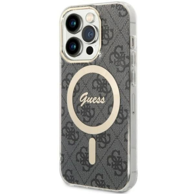 Originalus Guess dėklas 4G MagSafe case for iPhone 14 Pro - Juodas