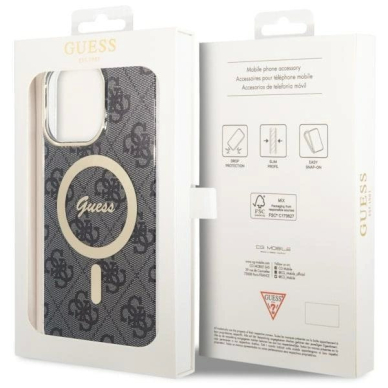 Originalus Guess dėklas 4G MagSafe case for iPhone 14 Pro Max - Juodas 6