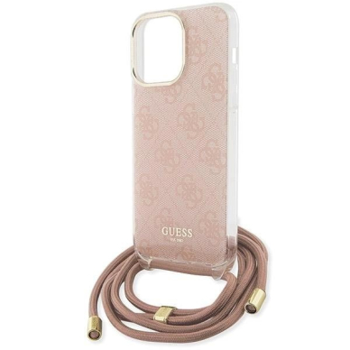 Originalus Guess dėklas Crossbody Cord 4G Print case for iPhone 15 Pro Max - Rožinis 4