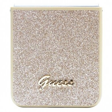 Originalus Guess dėklas Glitter Script case for Samsung Galaxy Z Flip 5 - Auksinis 4