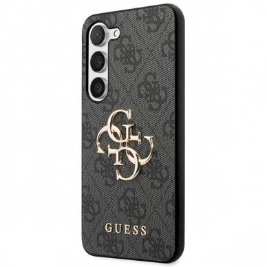 Originalus Guess dėklas GUHCS23FE4GMGGR S23 FE S711 Pilkas/Pilkas hardcase 4G Big Metal Logo 1