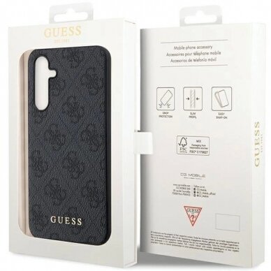 Originalus Guess dėklas GUHCS23FEG4GFGR S23 FE S711 Pilkas/Pilkas hardcase 4G Metal Auksinis Logo 7