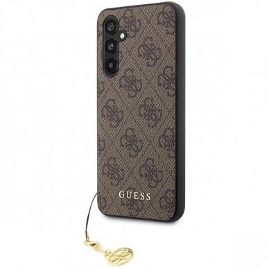 Originalus Guess dėklas GUHCS23FEGF4GBR S23 FE S711 Rudas/Rudas hardcase 4G Charms Collection