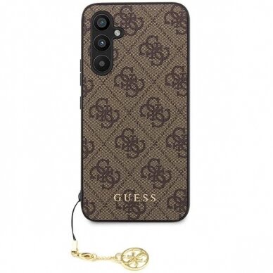 Originalus Guess dėklas GUHCS23FEGF4GBR S23 FE S711 Rudas/Rudas hardcase 4G Charms Collection 1