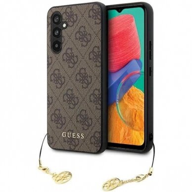 Originalus Guess dėklas GUHCS23FEGF4GBR S23 FE S711 Rudas/Rudas hardcase 4G Charms Collection 6