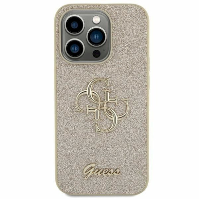 Originalus Guess dėklas GUHCS23FEHG4SGD S23 FE S711 Auksinis/Auksinis hardcase Glitter Script Big 4G