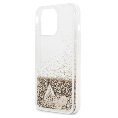 Originalus Guess dėklas GUOHCP14LGLHFLGO iPhone 14 Pro 6.1 &quot;Auksinis / Auksinis hardcase Glitter Charms 5