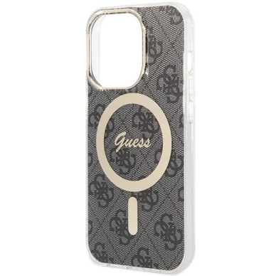 Originalus Guess dėklas IML 4G MagSafe case for iPhone 15 Pro Max - Juodas 4