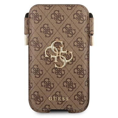 Originalus Guess dėklas Phone bag GUHCP12M4GPSBR 6.1  Rudas/Rudas 4G Metal Logo 1